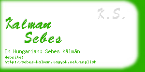 kalman sebes business card